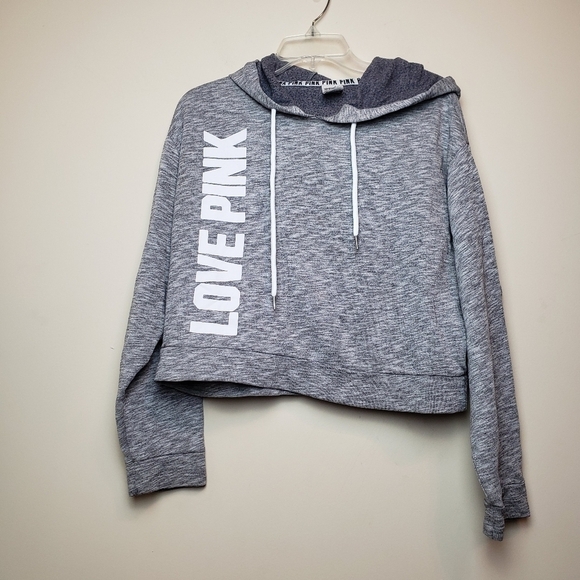 PINK VICTORIA'S SECRET Grey Pullover Hoodie KIO7R - Picture 1 of 11